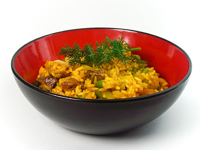 rice dish, rice bowl, rice plate, rice ladle, rice, asia, eat