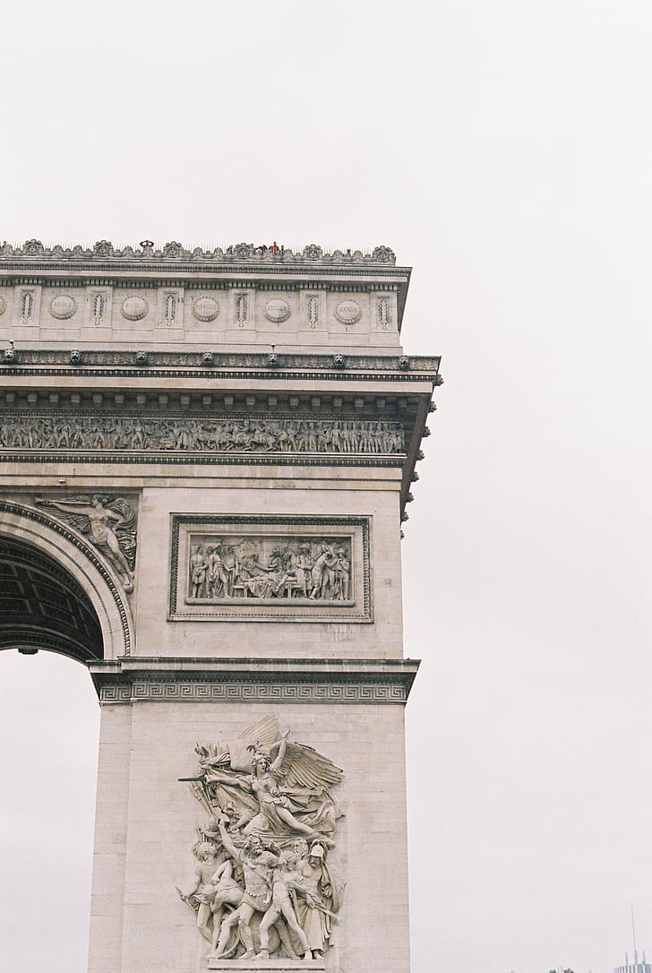 Arc, de, Triomphe, päivällä, kuva, Pariisi, arkkitehtuurit