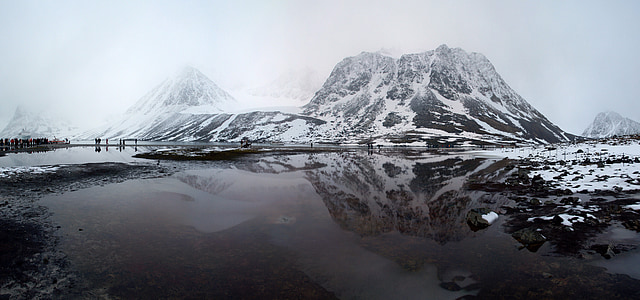 Magdalena bay, Spitsbergen, pelayaran, salju, alam, Gunung, es
