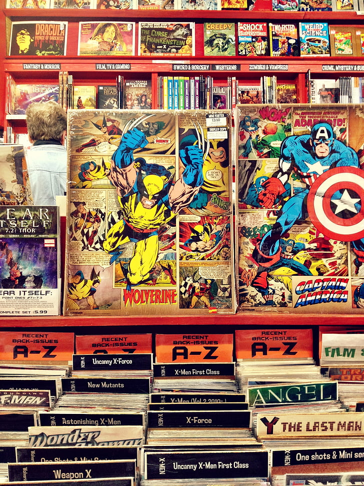 bandes dessinées, comicshop, super-héros, lire, livre, boutiques, lecture