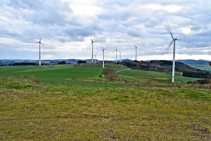 pinwheel, windräder, wind energy, windmills, landscape, renewable energy, wind