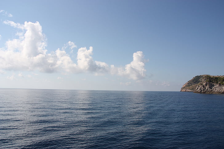 Mallorca, mer, navire, botte, vue, Rock, Côte