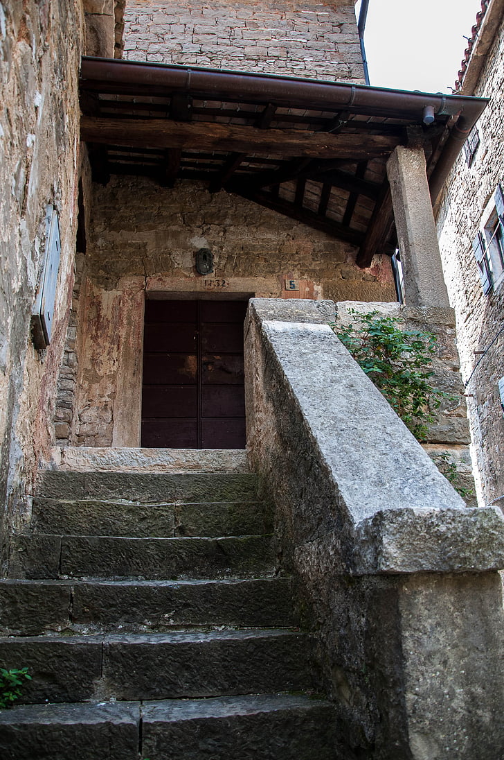 Croácia, Istria, Borgo, vislumbre, porta