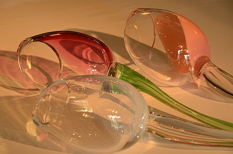 glass, art, tulip