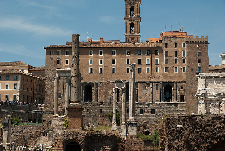 Rzym, Forum, antyk, ruiny, kolumny