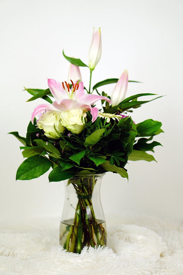 flowers, bouquet, pink, green, valentine's day, wedding day, celebration