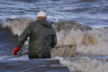 Östersjön, bärnsten söker, Polen, fisk
