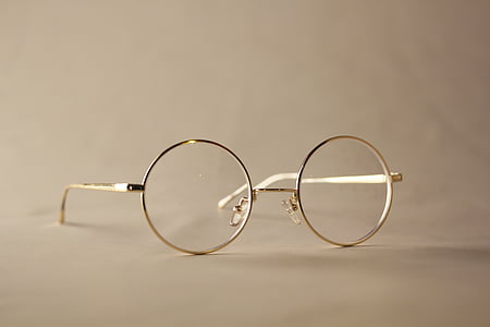 glasses, retro, gold