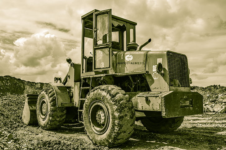 bulldozer, heavy machine, equipment, vehicle, machinery, debris