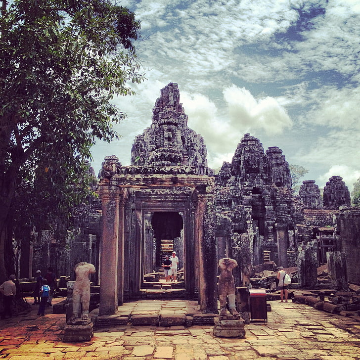Siem reap, Angkor thom, Świątynia, Kambodża