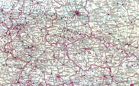 kart, Østblokken, Tsjekkia, Østerrike, Europa, Tyskland
