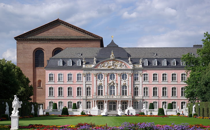 дворец, Трир, Германия, архитектура, сграда, избирател, екстериор