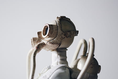 像, 防毒マスク, 人工呼吸器, 終末論的です, 彫刻, アートワーク, モダンです