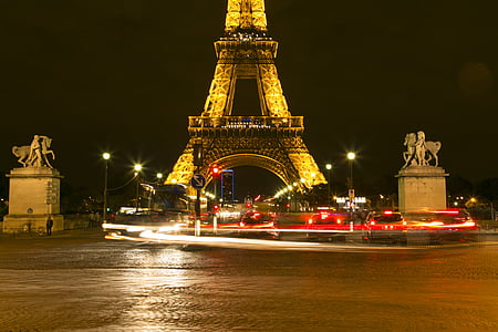 Paryż, Effie hilton żelazna wieża, wgląd nocy