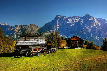 Dolomity, hory, Itálie, Jižní Tyrolsko, alpské, pohled, Příroda