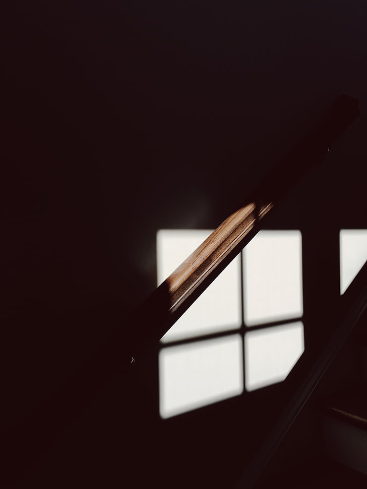 close, photo, brown, wooden, slavb, window, bannister