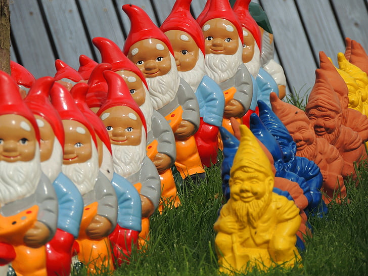 dwarfs, imp, garden gnome, figure, sweet, funny, cute