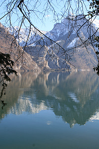 山脉, 奥地利, 山顶上, 自然, 树木, 景观, 蓝色