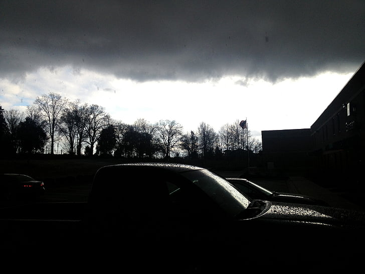 rain, dark, truck, gloomy, overcast, weather, spooky