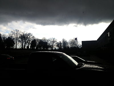 дъжд, тъмно, камион, мрачен, облачно, времето, призрачен