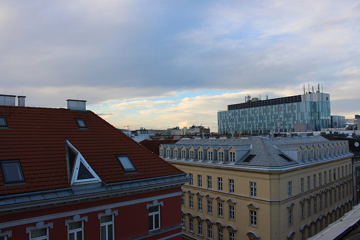 Viena, céu, Áustria, azul, edifício, céu azul, prédio antigo