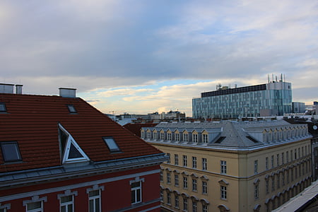 Bécs, Sky, Ausztria, kék, épület, kék ég, régi épület
