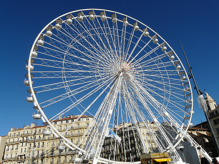 Marseille, grande roue, France, port