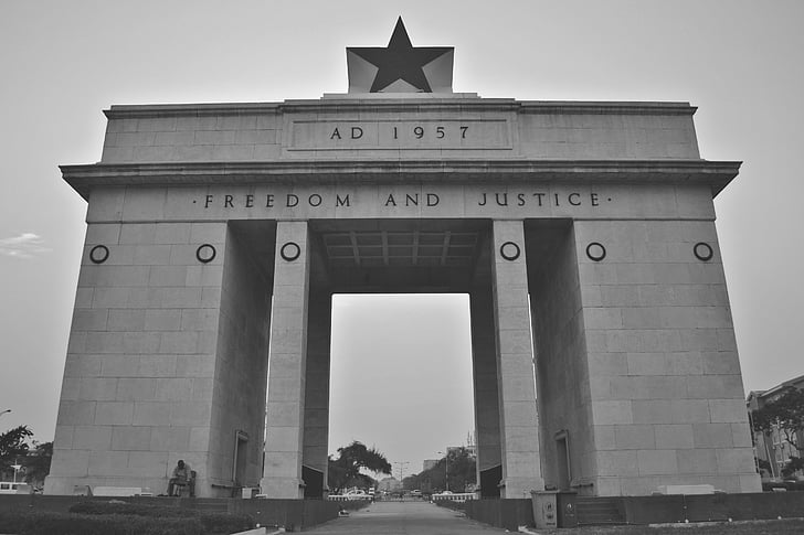 Itsenäisyyden aukio, Accra, Ghana, Afrikka, muistomerkki, musta, Star