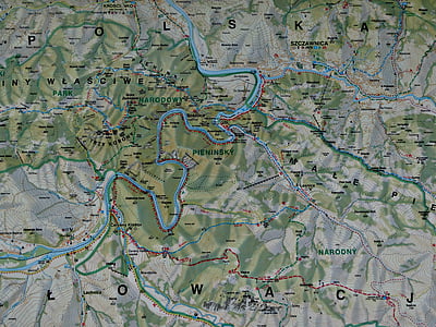 ピエニィニ, ポーランド, 地図, ハイキング コース, 背景