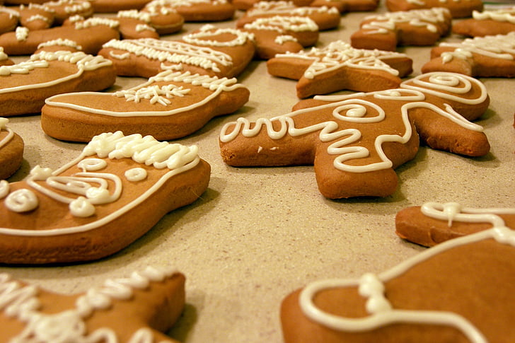 cookies, gingerbread, shapes, star, snowman, stocking, christmas tree