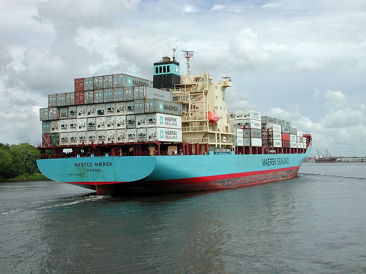 vaixell de càrrega, vaixell, càrrega, d'enviament, transport, indústria, transport