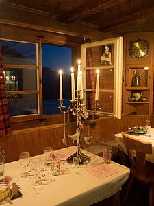 Candlestick, pemegang lilin, malam Hut, Hut, Alpine hut, dekorasi, Festival
