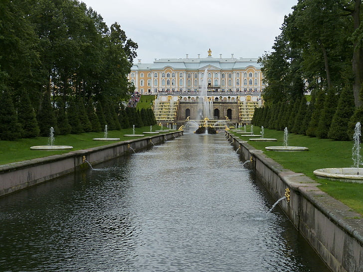 Peterhof, Pietari, Summer Palace, Venäjä, historiallisesti, Park, Castle