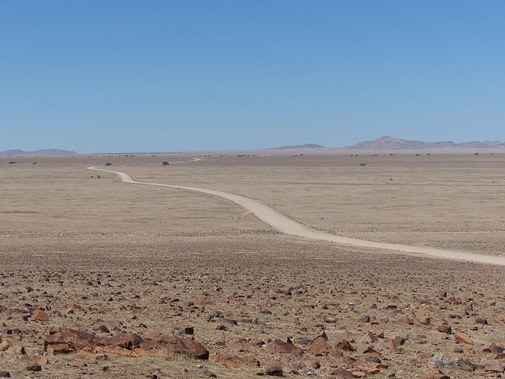 Намибия, пейзаж, пустиня, път, самота, самотен, суша