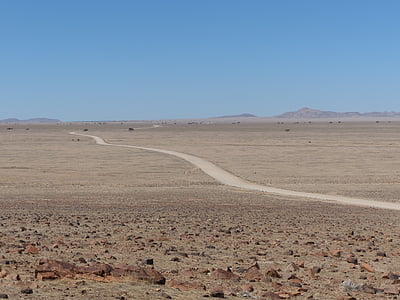 Namibie, krajina, poušť, cesta, osamělost, osamělý, sucho