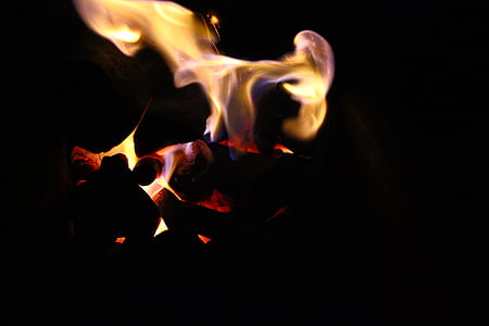 fire, flame, coal
