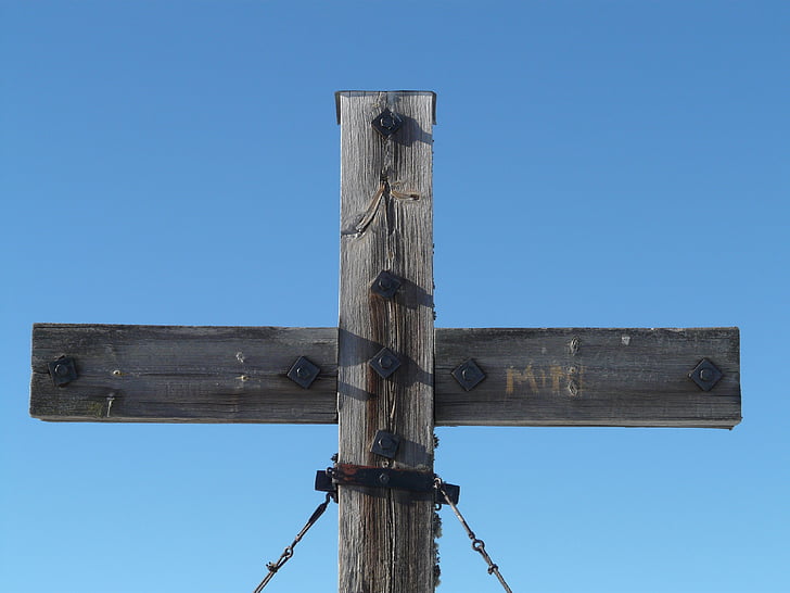 cross, summit cross, wooden cross, wood, summit