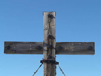 Krzyż, szczytu krzyż, drewniany krzyż, drewno, szczyt