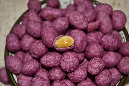 arahide, violet, delicioase, se amestecă, scoate în evidenţă, cartofi dulci, crocante
