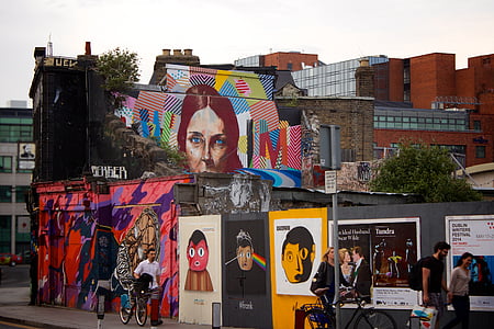 Wand, Graffiti, Wandbild, Sprühfarbe, Bürgersteig, Poster, Kunst