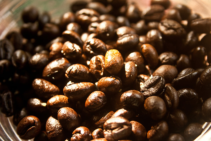 grans de cafè, cafè, cafeïna, beguda, aroma de, marró, cafè exprés