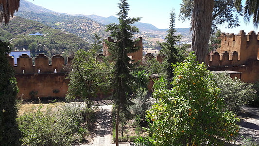 Kasbah, paisagem, montanha, arabesco, Torre de Arqueiro, Casbah, Chaouen