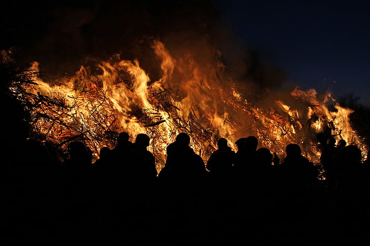 biike, brand, district Noord-Friesland, Biikebrennen, Fire - natuurverschijnsel, warmte - temperatuur, vlam