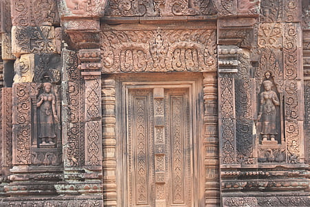 앙코르 와트, 사원, 캄보디아, 반테이 스라이, 사원 복합물, stonemasonry, 아시아