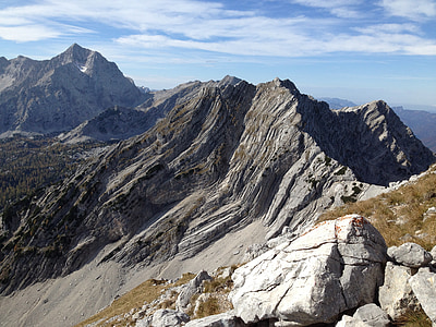 montañas, Alpine, caminata, panorama, Austria