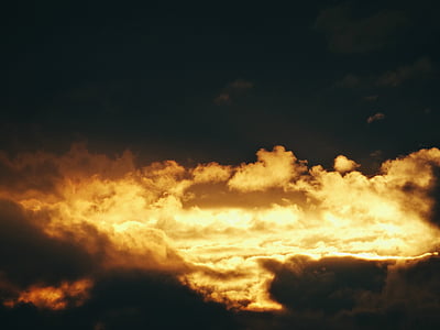 paisagem, fotografia, amarelo, nuvens, dia, pôr do sol, Crepúsculo
