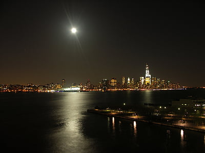 Нью-Йорк, Нью-Йорк, Нью-Йорк, Нью-Йорк, місто, ніч, горизонт
