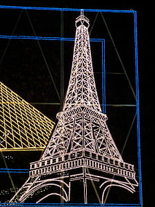Eiffeltoren, toren, verlichting, Kerst, komst, decoratie, Kersttijd