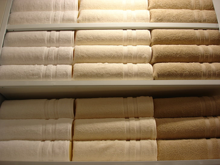 håndklæder, hvid, Spa, skønhed, ren, badeværelse, brusebad