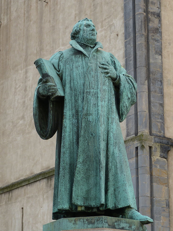 Martin luther, protestantu, statuja, pieminekļu, stāvs, reformācija, baznīca